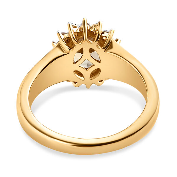 AAA Turkizit und weißer Zirkon-Ring, 925 Silber Gelbgold Vermeil  ca. 1,65 ct image number 7