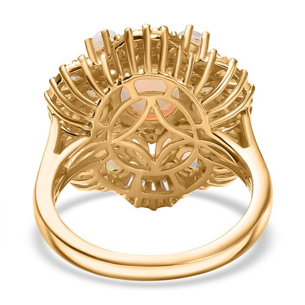 Ballerina Bloom AA Nat&uuml;rlicher, &auml;thiopischer Welo Opal Ring 925 Silber 750 Gelbgold Vermeil (Gr&ouml;&szlig;e 20.00) ca. 3.11 ct image number 6