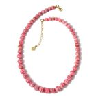 Rhodochrosit Halskette ca. 45 cm + 5 cm Extender, 925 Silber Gelbgold Vermeil ca. 340.00 ct