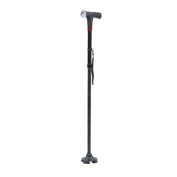 LIVMORE Smart Gehstock, klappbar, 85-97cm, LED Licht, SOS Alarm, Schwarz
