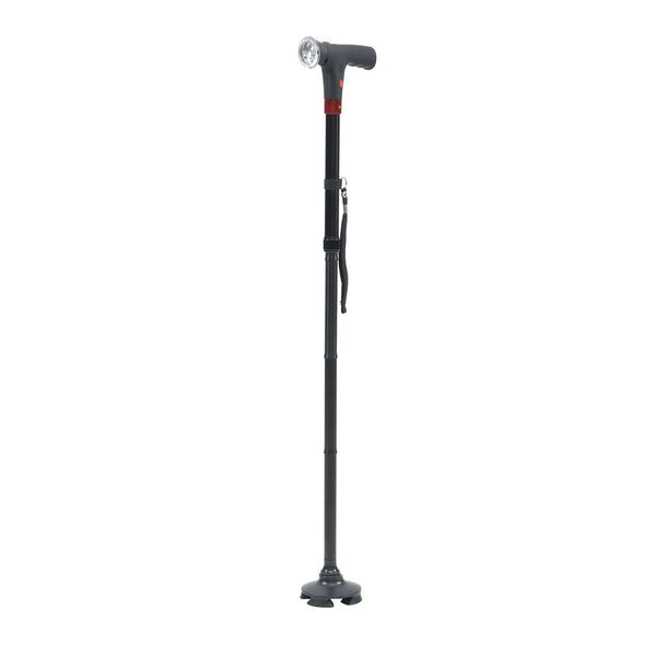 LIVMORE Smart Gehstock, klappbar, 85-97cm, LED Licht, SOS Alarm, Schwarz