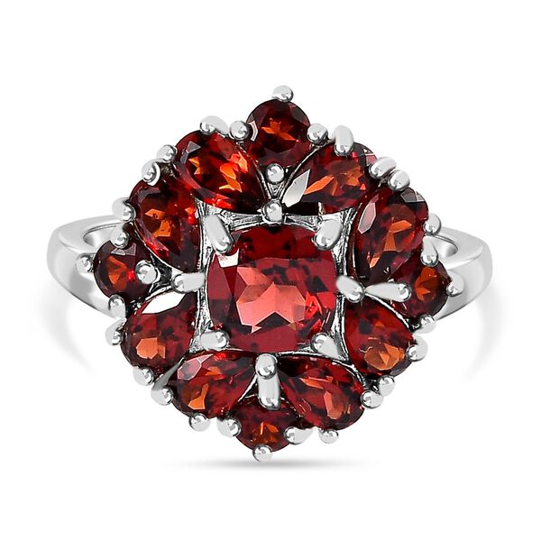 Nat&uuml;rlicher Mosambik Granat Ring, 925 Silber platiniert, (Gr&ouml;&szlig;e 17.00), ca. 3.75 ct image number 0