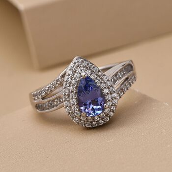 AA Tansanit und Zirkon Ring - 1,73 ct.