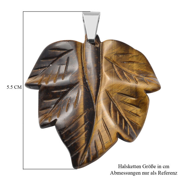 Gelbes Tigerauge Halskette 40 cm Edelstahl ca. 76,00 ct image number 4