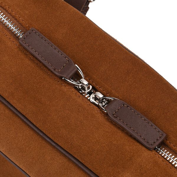Handtasche aus Echtleder, 34x12x19cm, Braun image number 5