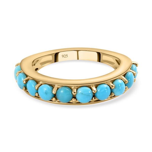 Amerikanischer, nat&uuml;rlicher Sleeping Beauty T&uuml;rkis-Ring, 925 Silber vergoldet (Gr&ouml;&szlig;e 20.00) ca. 1,20 ct