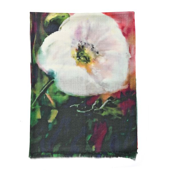 LA MAREY Schal aus 100% Premium-Kaschmir mit Digitaldruck, 70x200cm, wei&szlig;e Glockenblumen image number 8