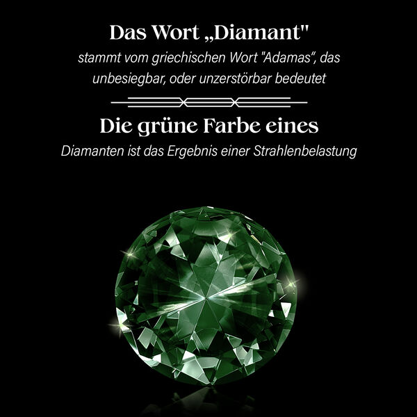 Grüner und weißer Diamant-Anhänger mit 50cm Kette - 0,98 ct. image number 3