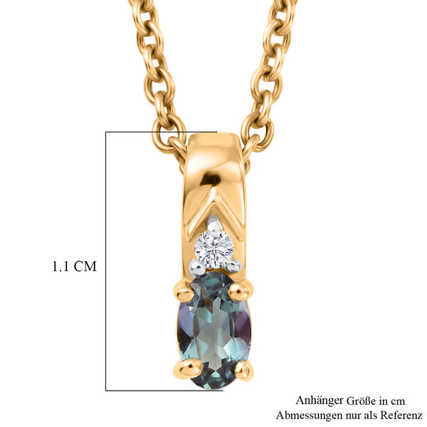D'Joy Gr&uuml;ner Tansanit, Wei&szlig;er Zirkon Schmuckset ca. 50 cm 925 Silber Gold und 316L Edelstahl Gold ca. 0,26 ct. image number 6