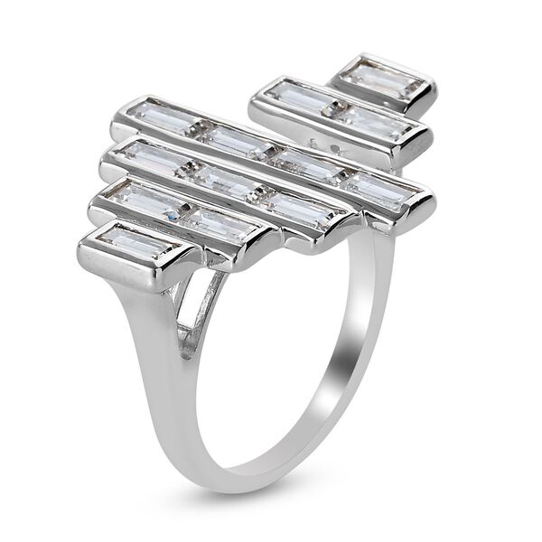 LUSTRO STELLA Hergestellt mit ZIRKONIA Ring 925 Silber Platin-&Uuml;berzug (Gr&ouml;&szlig;e 16.00) ca. 4,76 ct image number 5