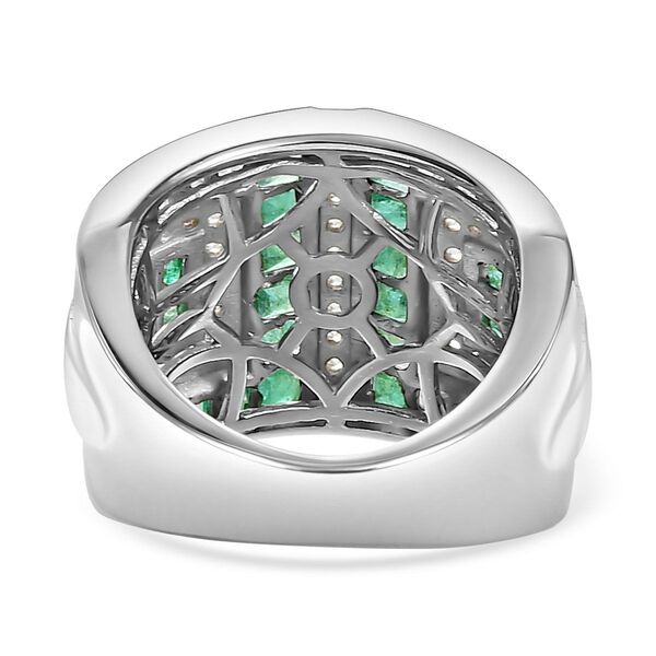 AAA Kagem sambischer Smaragd und Zirkon-Ring - 3,93 ct. image number 5