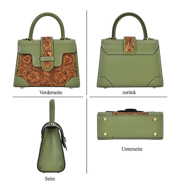 Grand Pelle  - Echtleder Handtasche, hellgrün image number 6