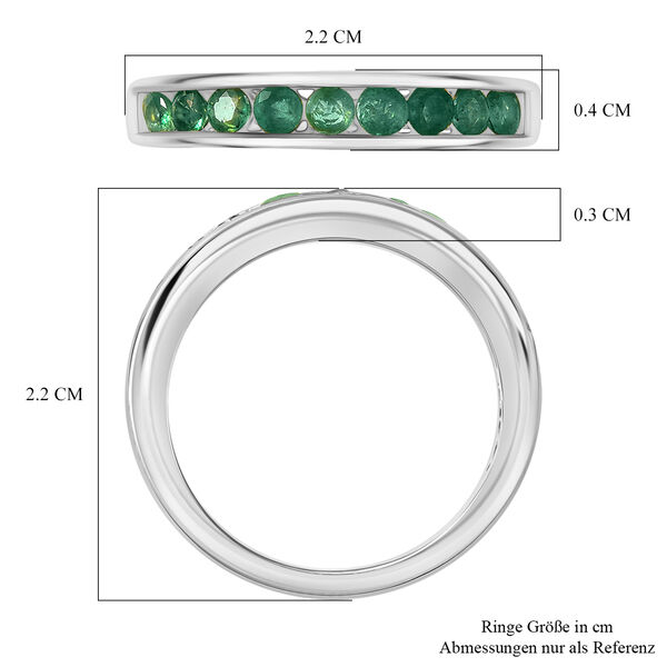 Socoto Smaragd Ring 925 Silber platiniert (Größe 19.00) ca. 0,58 ct image number 6