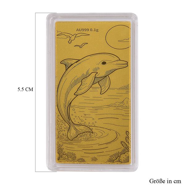 999er Gold-Barren mit Delfin-Motiv image number 5