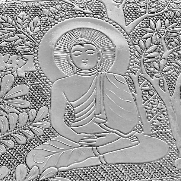 2er-Set Lord Buddha gepr&auml;gte Schmuckk&auml;sten, Gr&ouml;&szlig;e: 17,7x12,7x5,08 cm, Silber und Blau image number 5