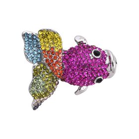 Mehrfarbiger Kristall Brosche