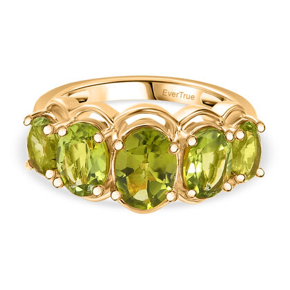 Peridot Ring Nickelfreies Messing (Gr&ouml;&szlig;e 17.00) ca. 4,02 ct