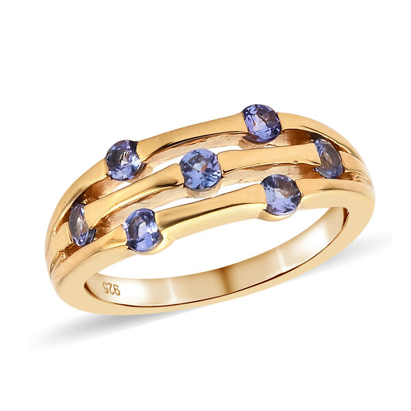 Tansanit Ring 925 Silber vergoldet  ca. 0,57 ct image number 4