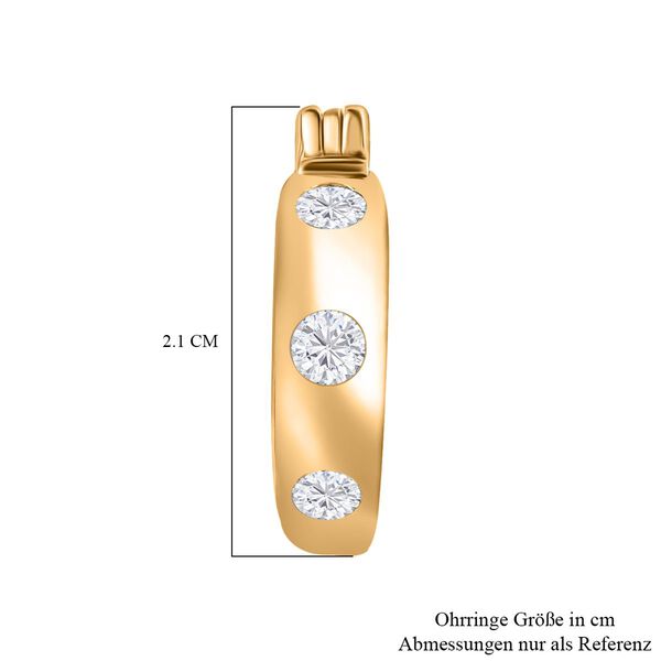 Moissanit Ohrringe, 925 Silber Gelbgold Vermeil - 0,62 ct. image number 7