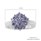 AA Tansanit Cluster Ring 925 Silber Platin-Überzug image number 4