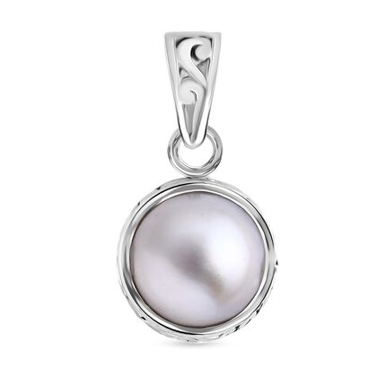 Royal Bali - Wei&szlig;e Mabe Perle (10-11 mm) Anh&auml;nger 925 Silber