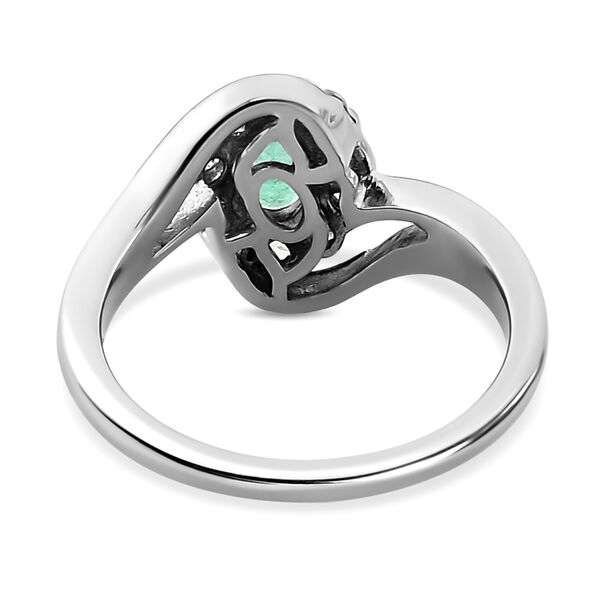 AAA Kagem sambischer Smaragd und weißer Zirkon-Ring - 0,93 ct. image number 6