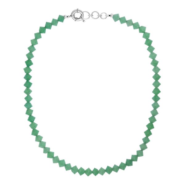 Grüner Aventurin Halskette ca. 50 cm mit 2.5 cm extender, Nickelfreies Messing platiniert ca. 250.00 ct image number 4