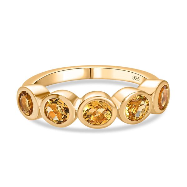 AA Premium Brasilianischer Heliodor Ring, 925 Silber, 750 Gelbgold Vermeil (Gr&ouml;&szlig;e 20.00), ca. 1.20 ct image number 0