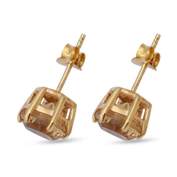 Citrin Ohrstecker 925 Silber Vergoldet  3.06 ct image number 3