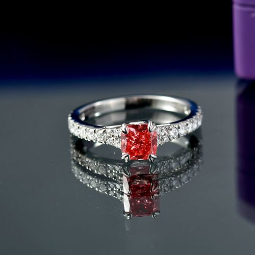 Lab Grown Rosa Diamant VS, Lab Grown Diamant Ring 950 Platin (Größe 18.00) ca. 1,54 ct image number 1