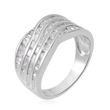 LUSTRO STELLA - Zirkonia Ring 925 Silber rhodiniert  ca. 0,81 ct