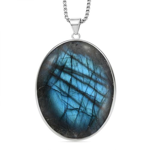 EXKLUSIVES ANGEBOT - Lepidolith Anhänger mit Kette, ca. 300.00 ct