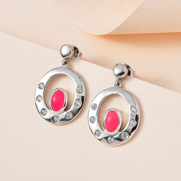 AA rosa &auml;thiopische Welo Opal und Zirkon-Ohrringe - 0,58 ct. image number 3