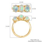 AA Natürlicher, äthiopischer Welo Opal, Weißer Diamant Ring, 925 Silber 750 Gelbgold Vermeil (Größe 20.00) ca. 2.34 ct image number 7