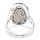 Grauer Mondstein  Solitär Ring 925 Silber Platin-Überzug image number 5