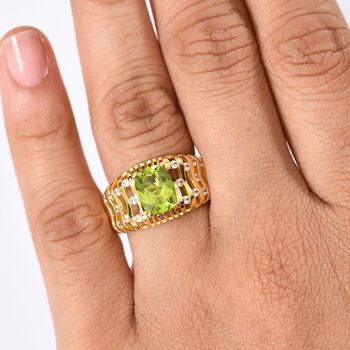 Peridot und Zirkon Ring - 2,59 ct.