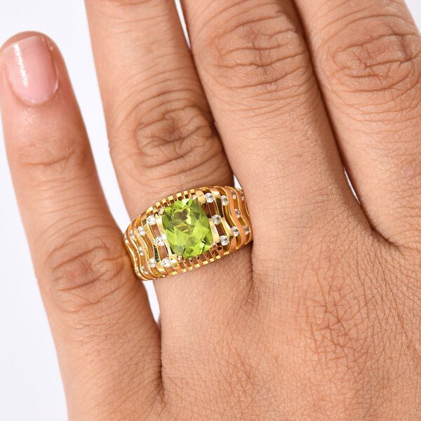 Peridot und Zirkon Ring - 2,59 ct. image number 3