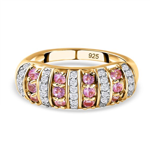 Rosa Saphir und Zirkon-Ring - 1,04 ct.