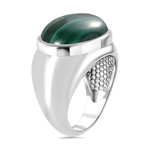 2er Set - Malachit Ring und Anh&auml;nger, Gr&ouml;&szlig;e (16.00), 316L Edelstahl ca. 30.00 ct image number 6