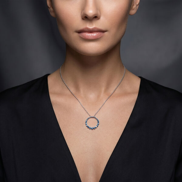 LUXURIANT DIAMOND - Lab Grown Blauer Diamant SI Schmuckset ca. 50 cm 925 Silber Rhodiniert ca. 1,07 ct. image number 2