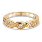 Diamant Ring 925 Silber Gelbgold Vermeil  ca. 0,15 ct image number 0