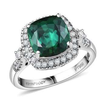 Rhapsody AAAA Santa Rosa Turmalin, Wei&szlig;er Diamant Ring 950 Platin (Gr&ouml;&szlig;e 16.50) ca. 3,85 ct