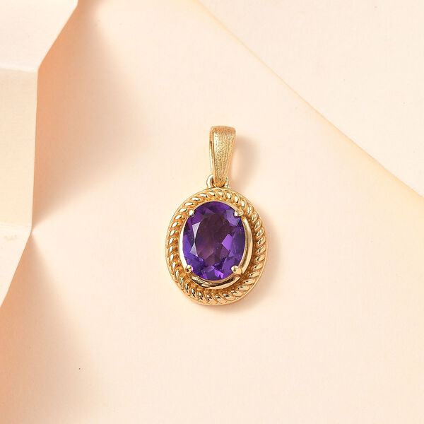 Afrikanischer Amethyst Anhänger Messing  ca. 1.64 ct image number 2