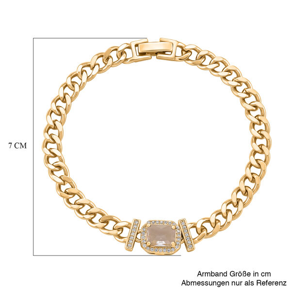 Wei&szlig;er Zirkonia Armband ca. 19 cm Nickelfreies Messing vergoldet image number 5