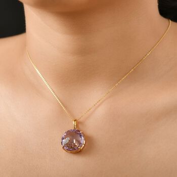 GP Trionfo Kollektion- AA Rose De France Amethyst, Zirkon und blauer Saphir Anh&auml;nger mit 50cm Kette- 20,27ct.