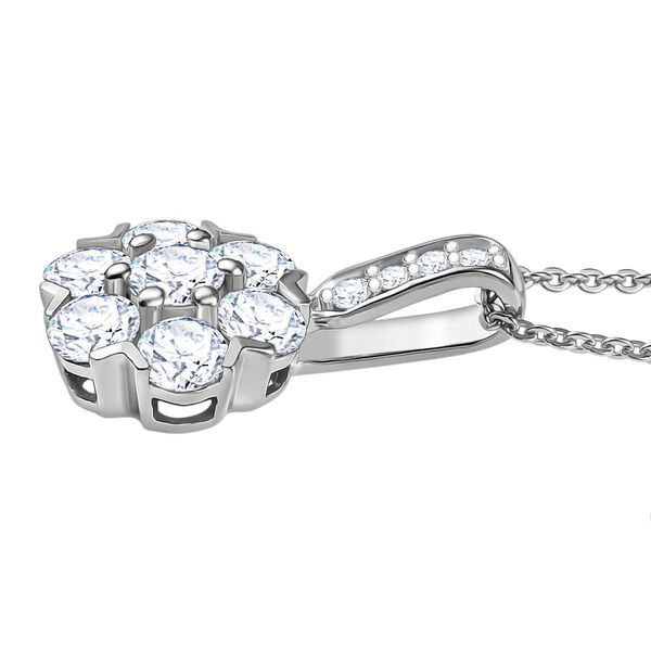 Moissanit Anhänger mit 50cm Kette, 925 Silber rhodiniert - 1,51 ct. image number 4