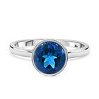 London Blau Topas Ring, 925 Silber rhodiniert (Größe 16.00) ca. 3.20 ct