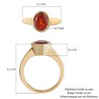 Mexikanischer Kirschfeuer-Opal Solitär Ring 925 Silber 585 Vergoldet image number 6