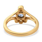 Tansanit und Zirkon Ring 925 Silber vergoldet  ca. 0,48 ct image number 4