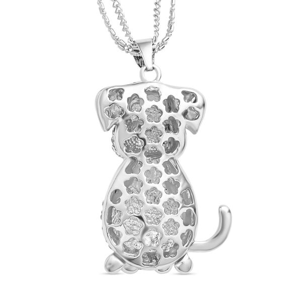 Schwarzer und weißer Kristall-Hunde-Anhänger mit Kette - 5,20 ct. image number 4